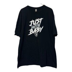 Fanatics Raiders Football Just Win Baby Black Graphic Shirt Size 2XL EUC #5052